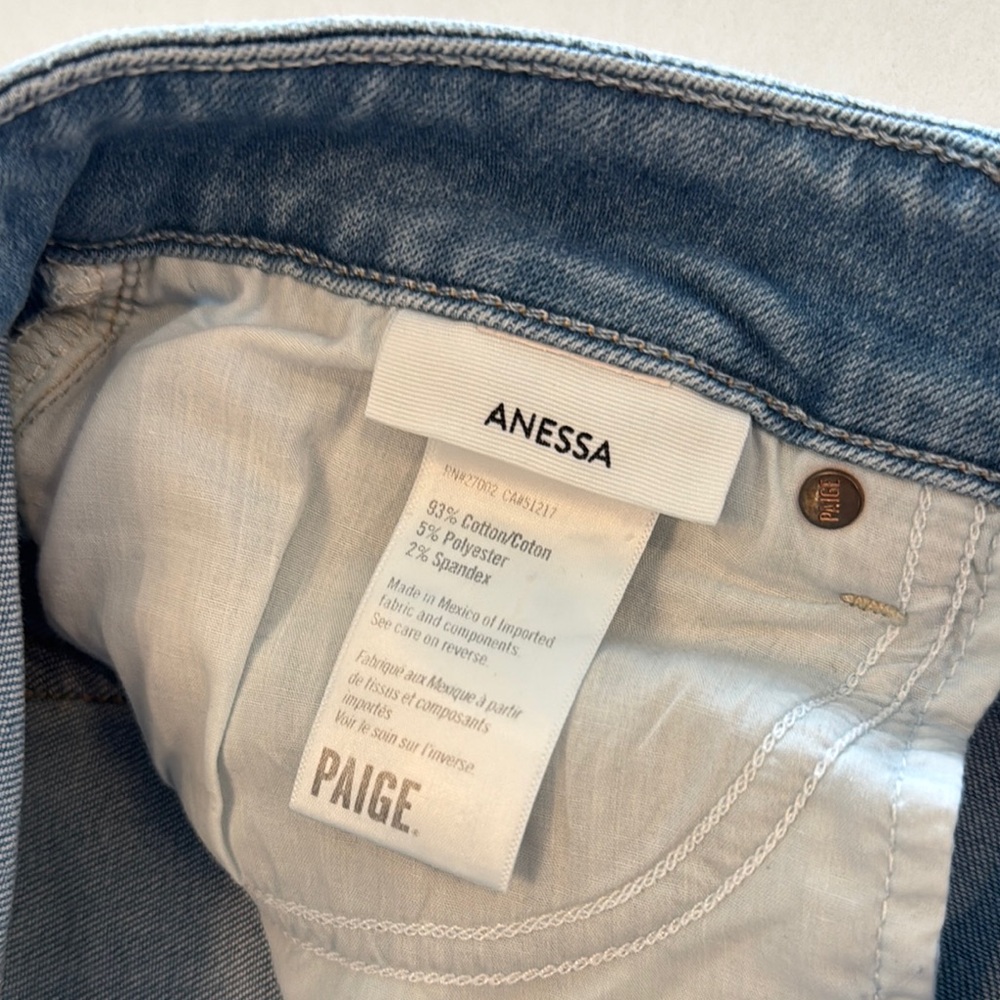 PAIGE Light Blue Wide Leg Jeans - Picture 3 of 9
